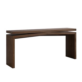 Trikiousd 65" Rustic Wood Veneer Console Table Farmhouse Entryway Sofa Table
