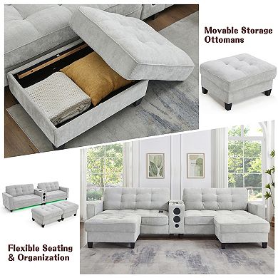Merax Modern Sectional Sofa 126" U-shaped Sectional Sofa Modular Sectional Couch