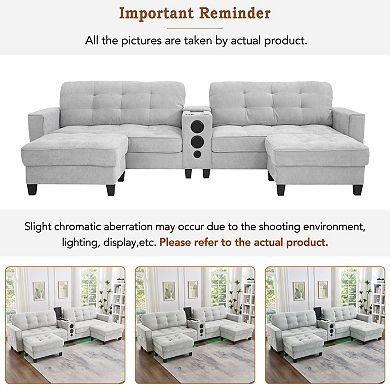 Merax Modern Sectional Sofa 126" U-shaped Sectional Sofa Modular Sectional Couch