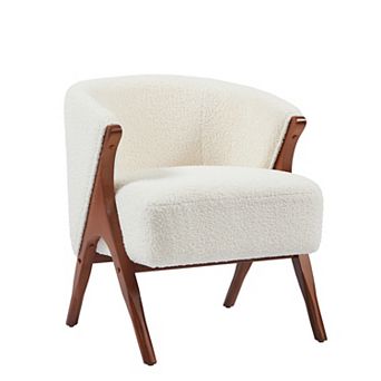 Merax 27" Modern Accent Chair Solid Wood Frame, Comfy Armchair for Living Room