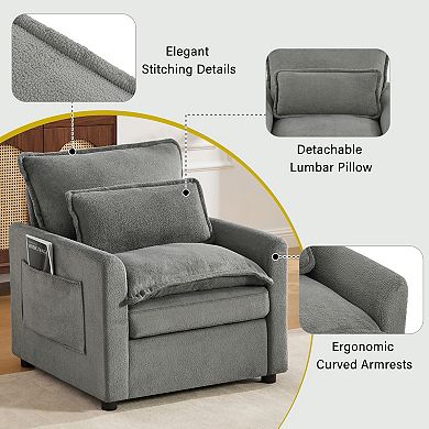 Merax Modern Single Seat 31.9" Accent Chair Soft Plush Upholstered Armchair
