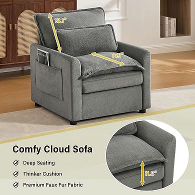 Merax Modern Single Seat 31.9" Accent Chair Soft Plush Upholstered Armchair