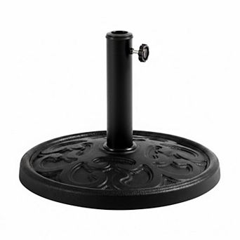 22lbs Iron Patio Umbrella Base Stand Heavy Duty All Weather Outdoor Garden Beach Deck Lawn
