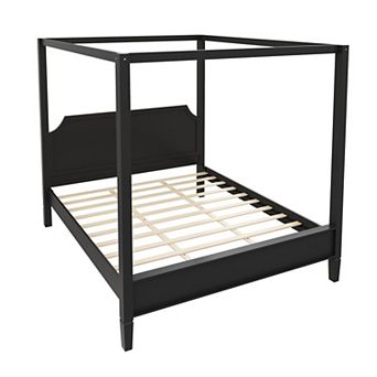 Merax Wooden Canopy Platform Bed with Headboard and Support Legs
