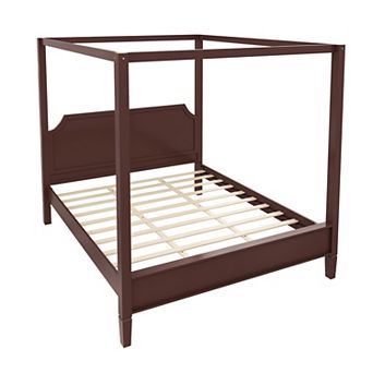 Merax Wooden Canopy Platform Bed with Headboard and Support Legs