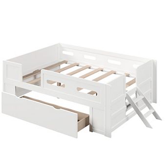 Merax Platform Bed with Guardrail and Drawer