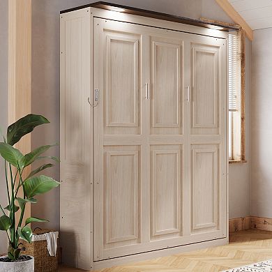 Merax Queen Size Murphy Bed with LED