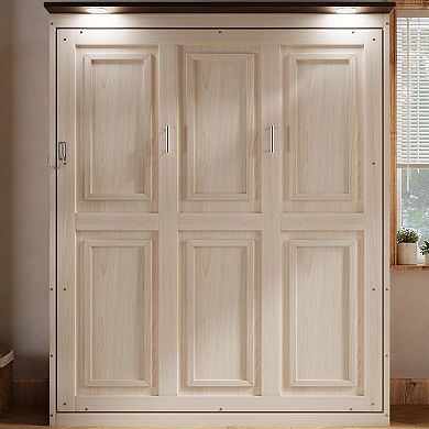Merax Queen Size Murphy Bed with LED