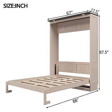 Merax Queen Size Murphy Bed with LED