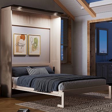 Merax Queen Size Murphy Bed with LED