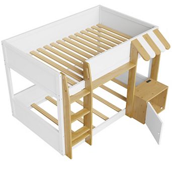 Merax Twin Over Twin Bunk Bed with Integrated Desk