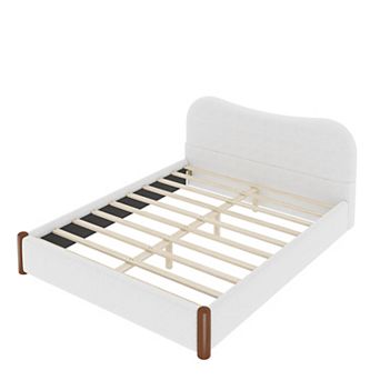 Merax Queen Size Upholstered Platform Bed with Wood Supporting Feet