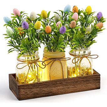 Easter Centerpiece Table Decorations for Table Runner Farmhouse Coffee Table Decor with Wood Tray