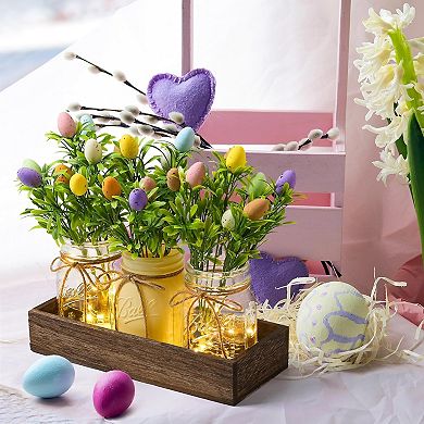 Easter Centerpiece Table Decorations for Table Runner Farmhouse Coffee Table Decor with Wood Tray