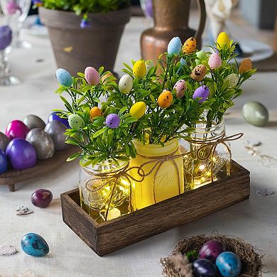 Easter Centerpiece Table Decorations for Table Runner Farmhouse Coffee Table Decor with Wood Tray