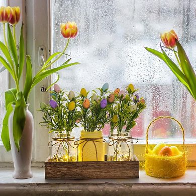 Easter Centerpiece Table Decorations for Table Runner Farmhouse Coffee Table Decor with Wood Tray