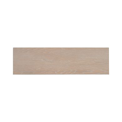 Trikiousd Oak Veneer Console Table with Unique Side Design for Entryway