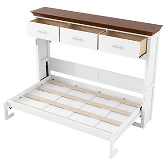 Merax Twin Size Murphy Bed with 3 Drawers