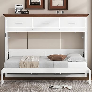 Merax Twin Size Murphy Bed with 3 Drawers
