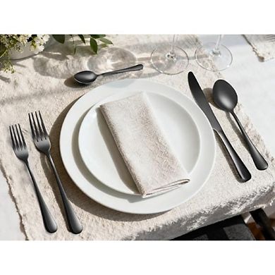 Zoulao 24-Piece Black Set, Stainless Steel Forks & Spoons, Dishwasher Safe.