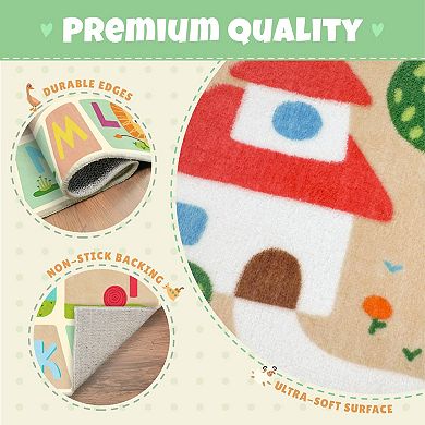 Washable Kids Rug 5x7 Educational Non-Slip Soft Play Mat for Bedroom Classroom
