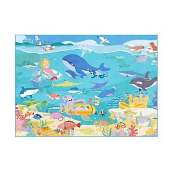 Washable Kids Rug 5x7 Educational Non-Slip Soft Play Mat for Bedroom Classroom