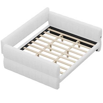 Merax King Size Upholstered Platform Bed with USB