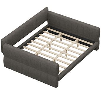 Merax King Size Upholstered Platform Bed with USB
