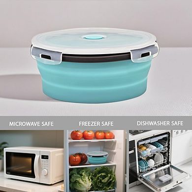 Great Ambitions 8-Pack Silicone Food Storage Containers, Collapsible for RV & Camping