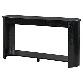 Merax 59.8'' Modern Oak Veneer Console Table with 3 Drawers
