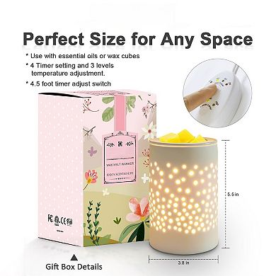 Ceramic Electric Wax Melt Warmer Candle Lamp Fragrance Melter Home Decor Gift