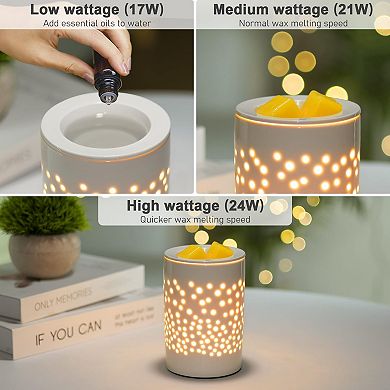 Ceramic Electric Wax Melt Warmer Candle Lamp Fragrance Melter Home Decor Gift