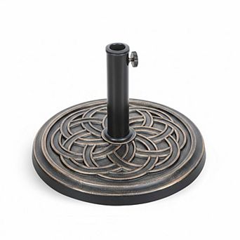 24.2 Lbs Heavy Duty Resin Umbrella Base Adjustable Round Patio Umbrella Stand