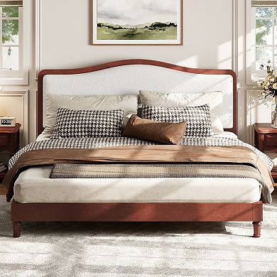 Merax Platform Bed with Upholstered Headboard