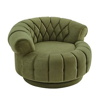 Merax Swivel Accent Chair 360°Swivel Chair Sofa Barrel Swivel Chair Round Club Chair