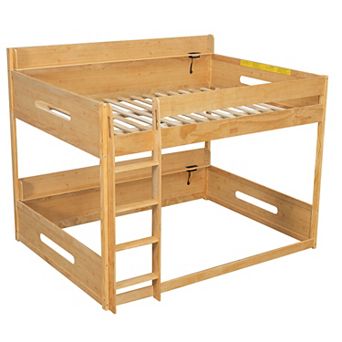Merax Queen over Queen Bunk Bed with Storage Shelves and USB Ports