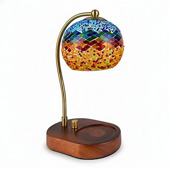 Mosaic Candle Warmer Lamp Dimmable Stained Glass Electric Wax Melt Vintage Home Decor Gift