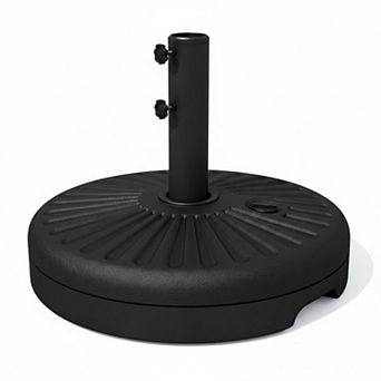 81.5lb Max Capacity Patio Umbrella Stand Water-Filled Heavy Duty Market Holder Double Lock Design