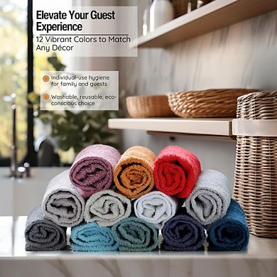 Great Ambitions 12-Pack 13"x13" Cotton Washcloths, Soft & Absorbent, Assorted Colors