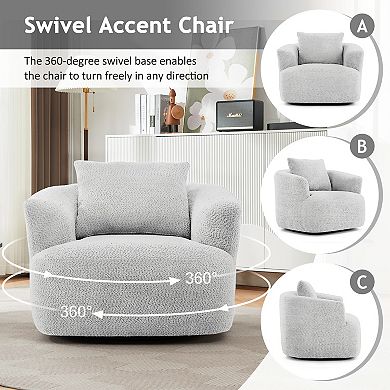 Merax 360° Swivel Chair, 38.2" Accent Chair Sofa