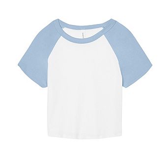Bella + Canvas Womens/Ladies Micro-Rib Raglan Crop Top