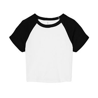 Bella + Canvas Womens/Ladies Micro-Rib Raglan Crop Top