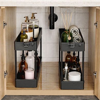 4 Tier Slim Rolling Storage Cart Mobile Organizer Utility Shelving Adjustable Plastic for Bathroom