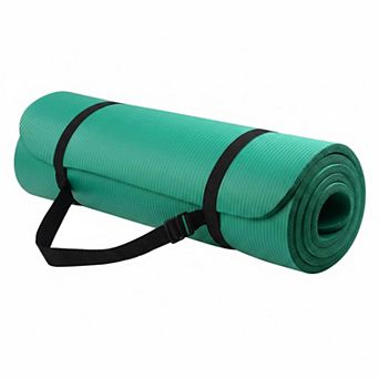 Yoga Mat 1 inch Extra Thick High Density Anti tear Non Slip with Carrying Strap for Exercises