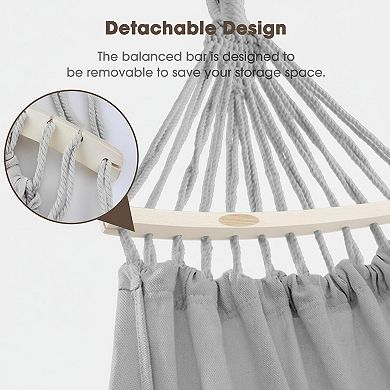 Backyard Hammock Max 500lbs Canvas, Thickened Rope, Carry Bag Outdoor Garden Patio Wedding Decor