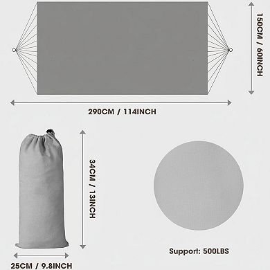 Backyard Hammock Max 500lbs Canvas, Thickened Rope, Carry Bag Outdoor Garden Patio Wedding Decor