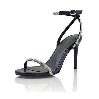 KYRIE Rhinestone Strappy Stiletto Heel Sandals with Ankle Strap