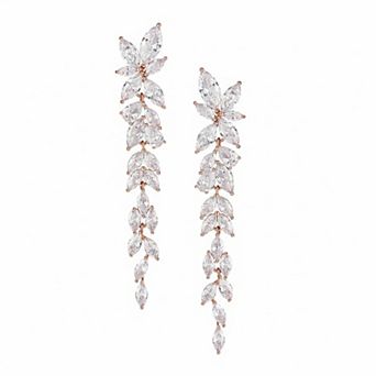 Marquise Cubic Zirconia Bridal Drop Earrings Crystal Chandelier Wedding Prom Pageant