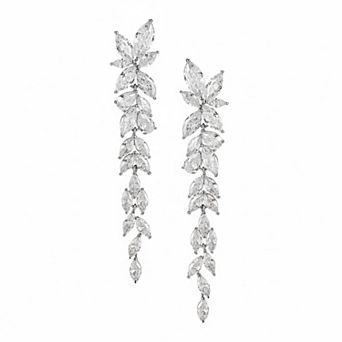 Marquise Cubic Zirconia Bridal Drop Earrings Crystal Chandelier Wedding Prom Pageant