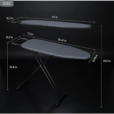 12x36 Ironing Board Cover: Heat Resistant, Thick Felt Pad, Adjustable Height, Foldable, Lightweight
